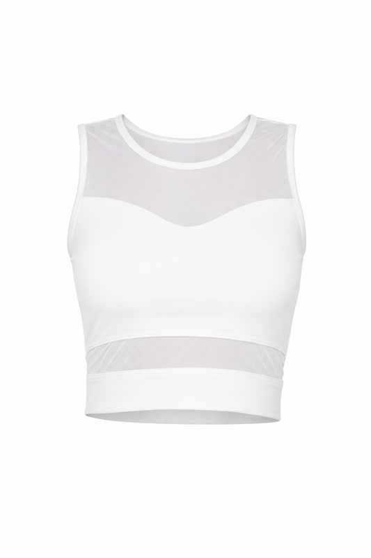 White Crop Tank Top