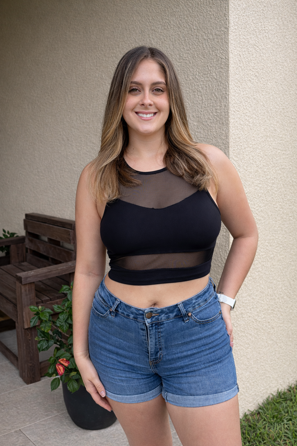 Black Crop Tank Top