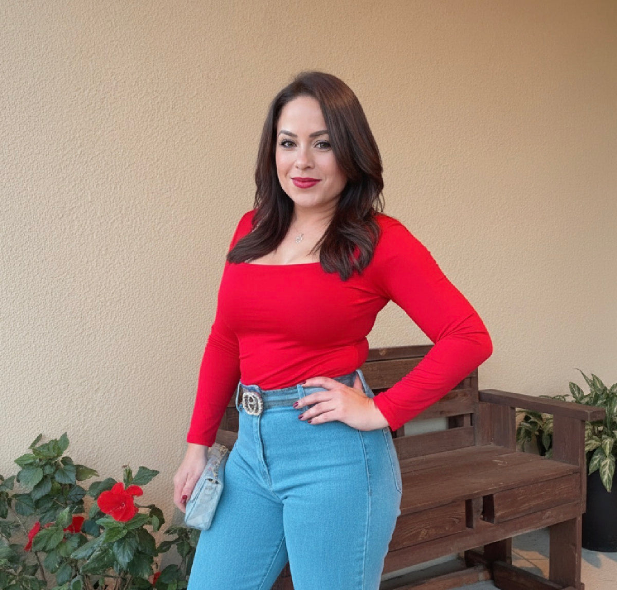 Red Basic Bodysuit