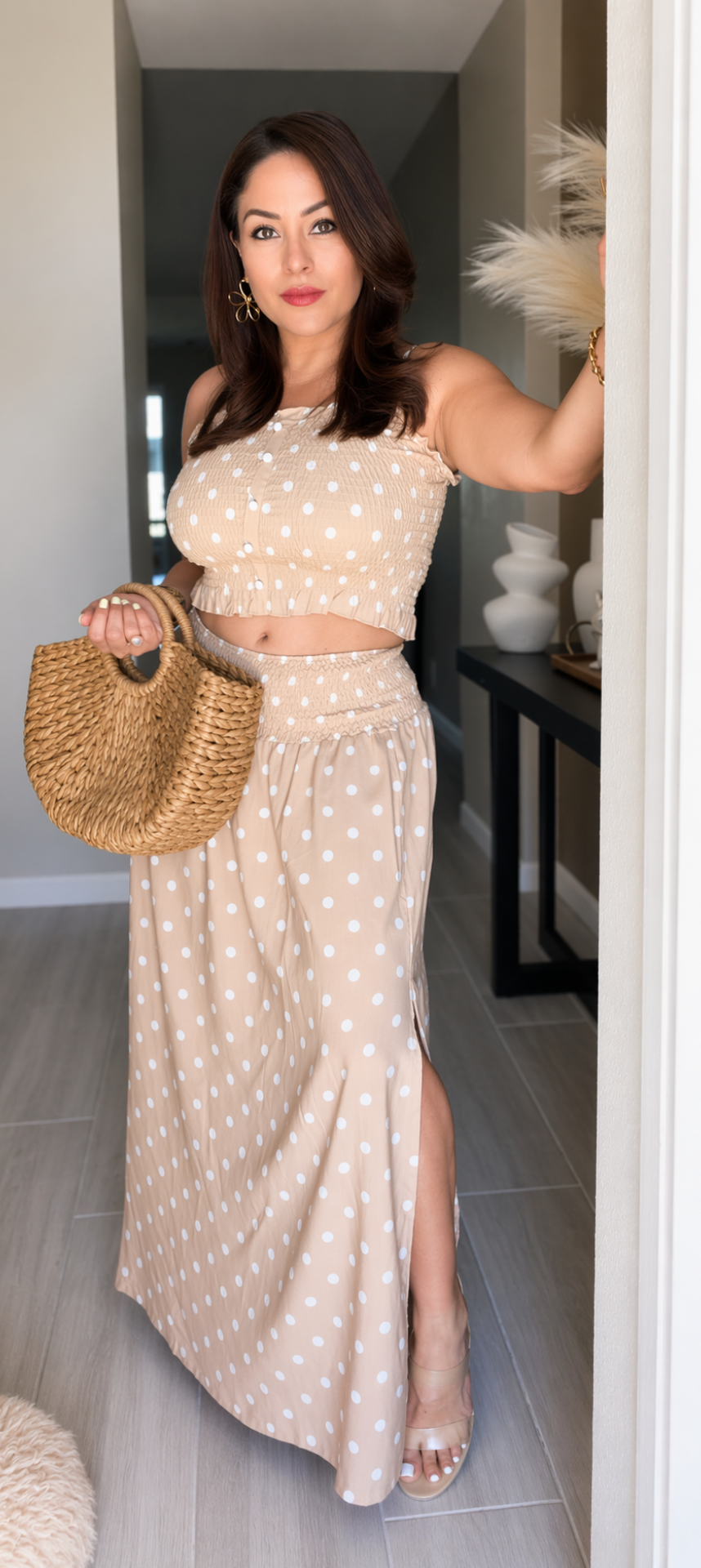 Polka Dots Top and Skirt Set
